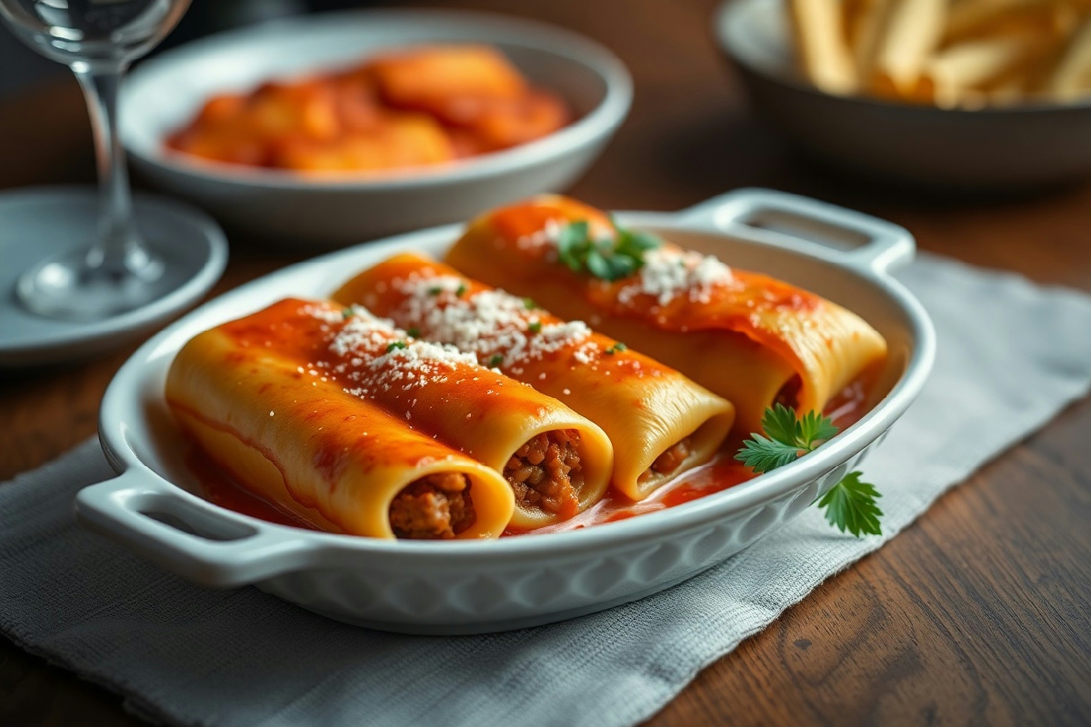 Cannelloni ripieni di carne al forno: un piatto che riempie la tavola di gusto e convivialità in pochi passi