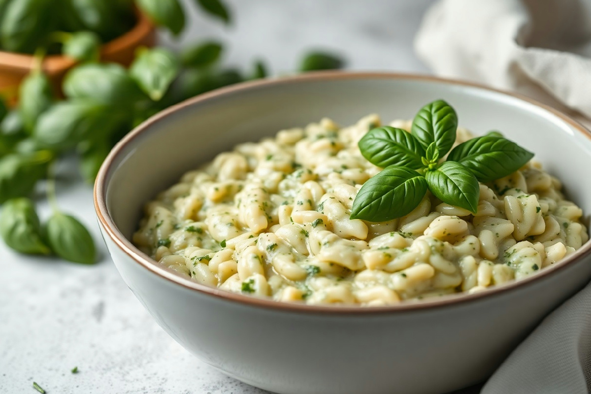 Risotto al pesto super cremoso: i segreti per profumi irresistibili in tavola